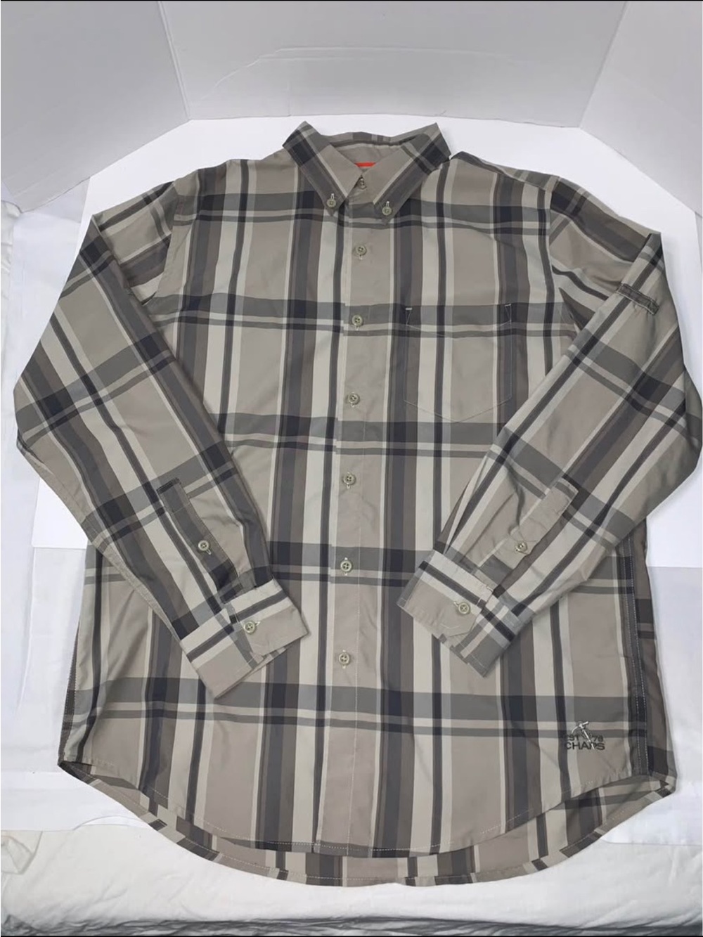Chaps Men's Beige Plaid Button-Down Shirt